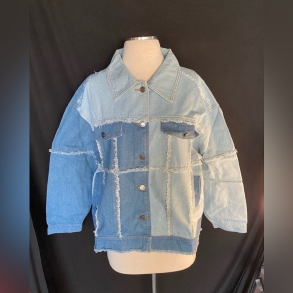 Women’s Patchwork Denim Jacket Large - image 1